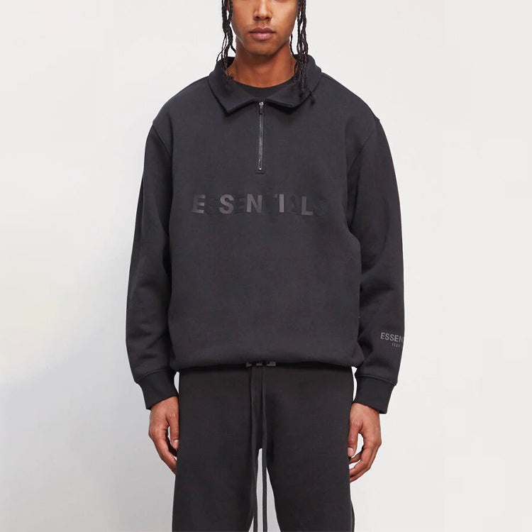 Fear of God Essentials FW20 Half Zip Sweatshirt 'Black' 0192250500211001 - 4