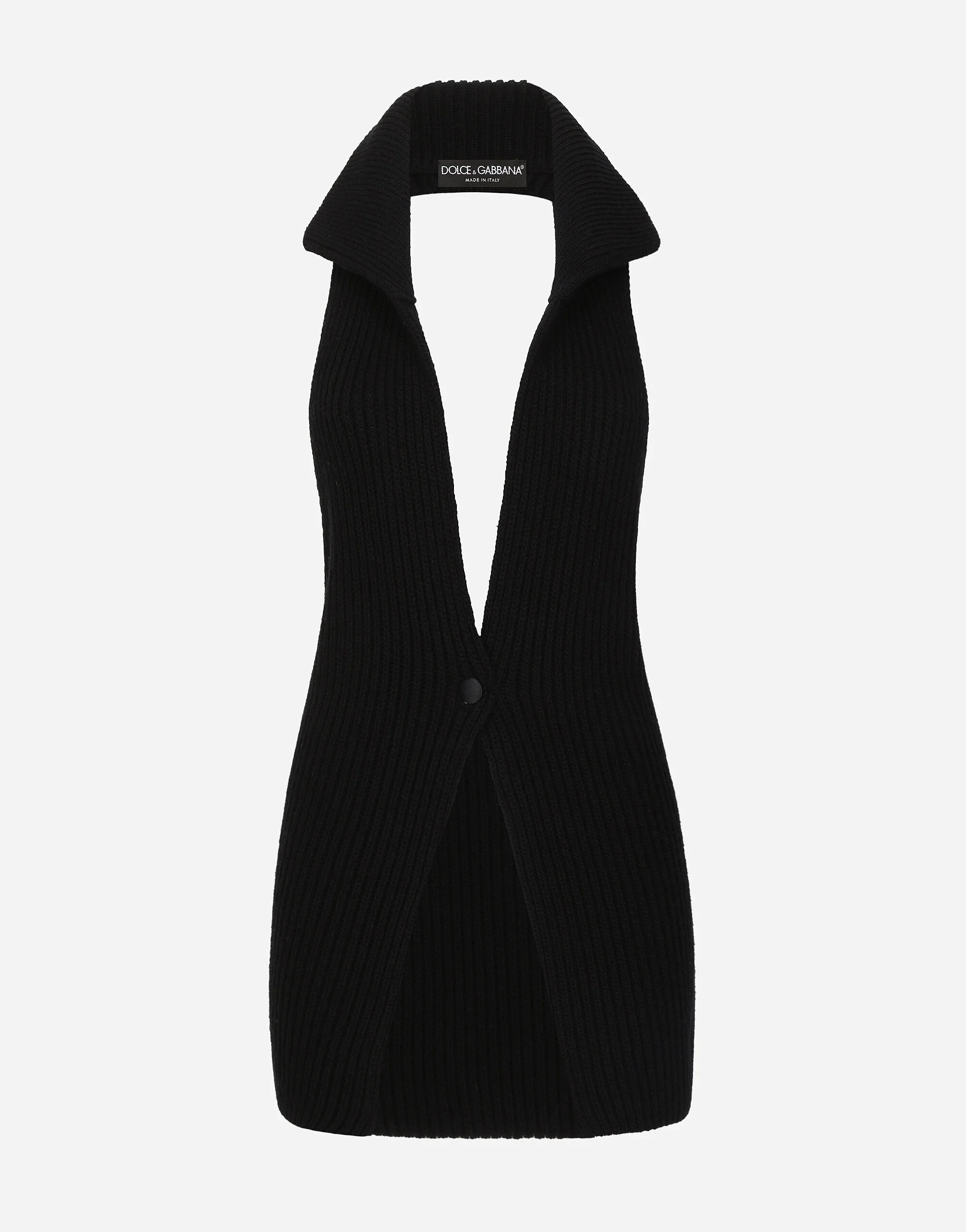 Long wool fisherman’s rib-knit vest - 1