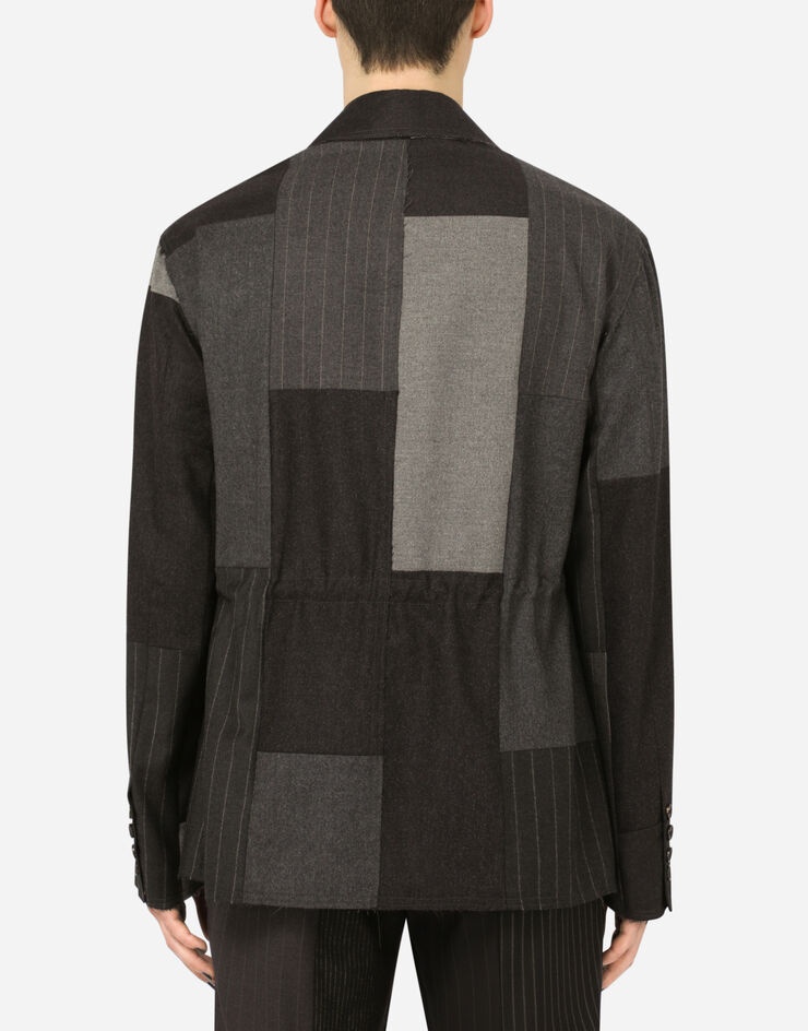 Deconstructed stretch wool patchwork jacket - 2