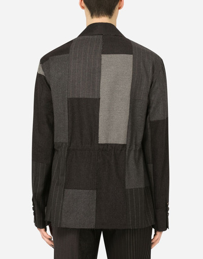 Dolce & Gabbana Deconstructed stretch wool patchwork jacket outlook