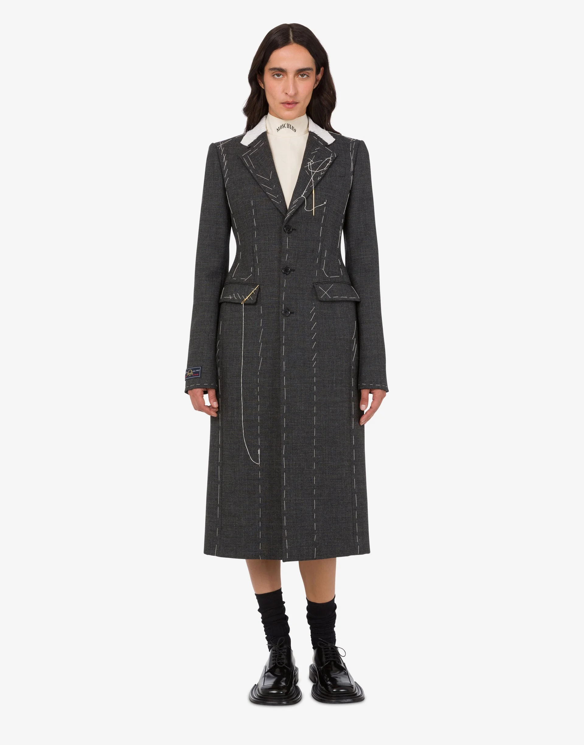 EMBROIDERED WOOL CANVAS COAT - 1