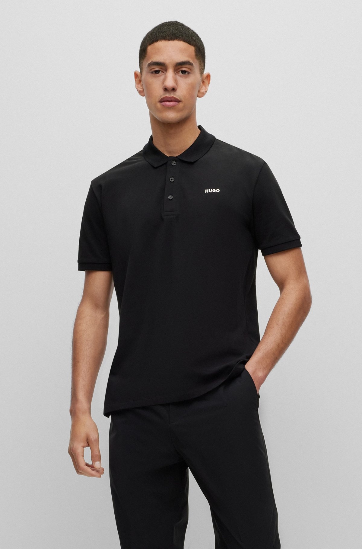 COTTON-PIQUÉ POLO SHIRT WITH LOGO PRINT - 2