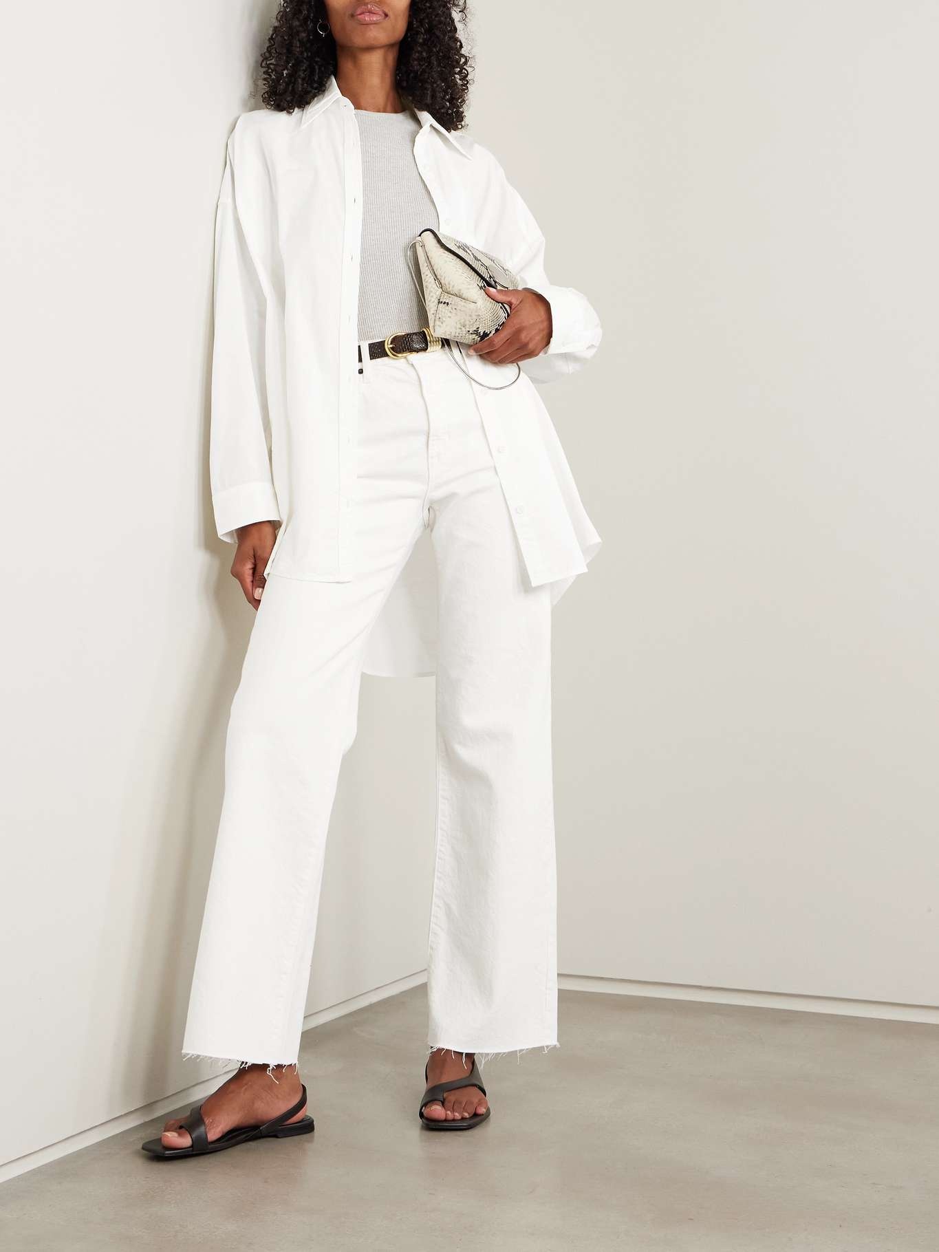 Cocoon cotton-poplin shirt White - 2