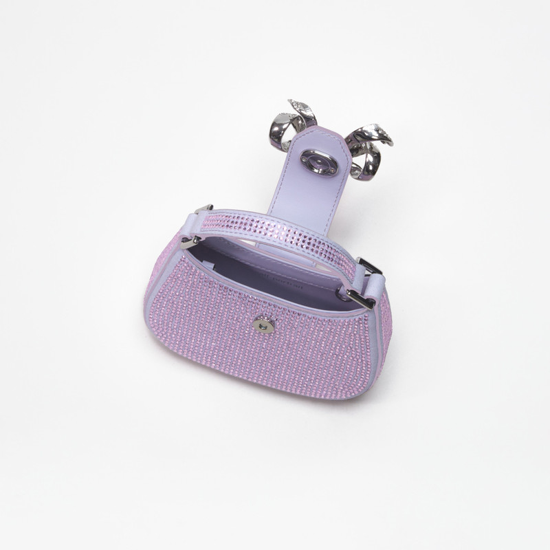 self-portrait Purple Rhinestone Crescent Bow Micro Bag outlook