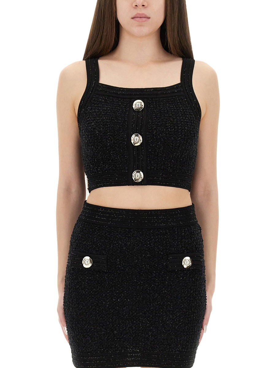 Tweed Crop Top - 1