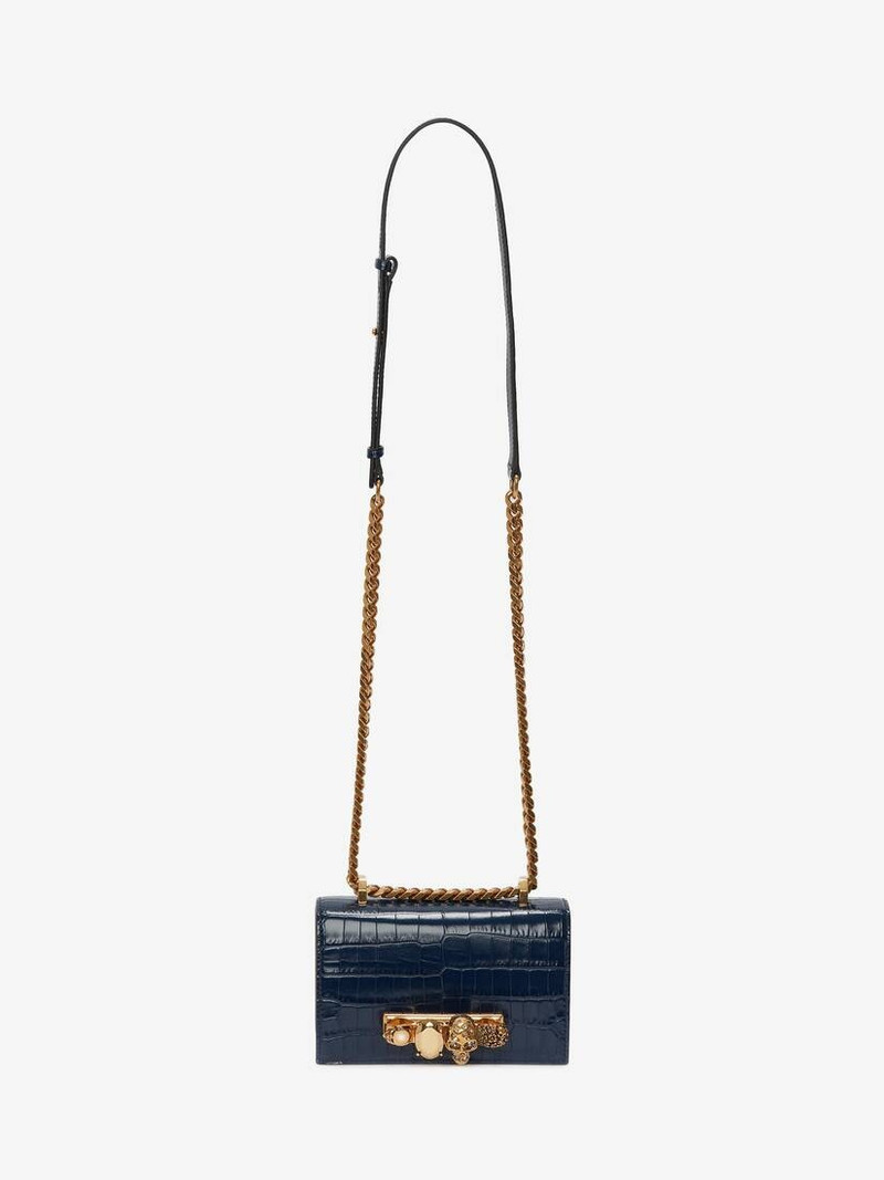 Mini Jewelled Satchel in Navy 5