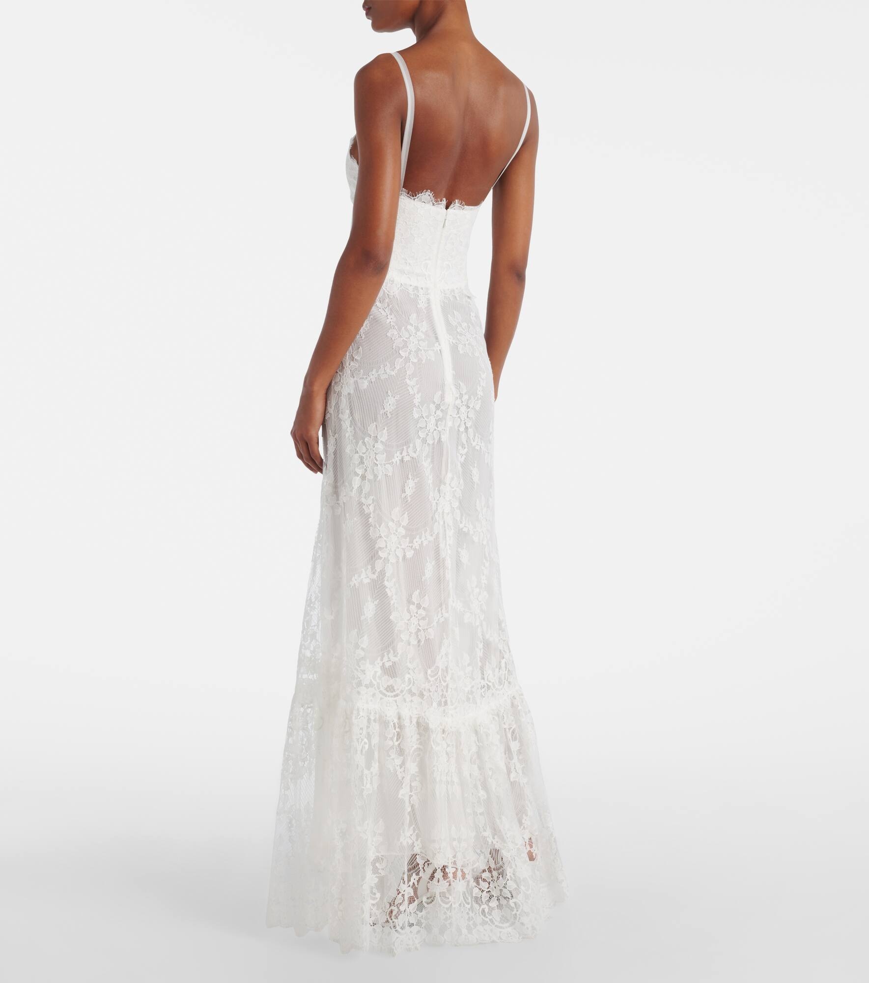 Bridal embroidered cotton-blend maxi dress - 3