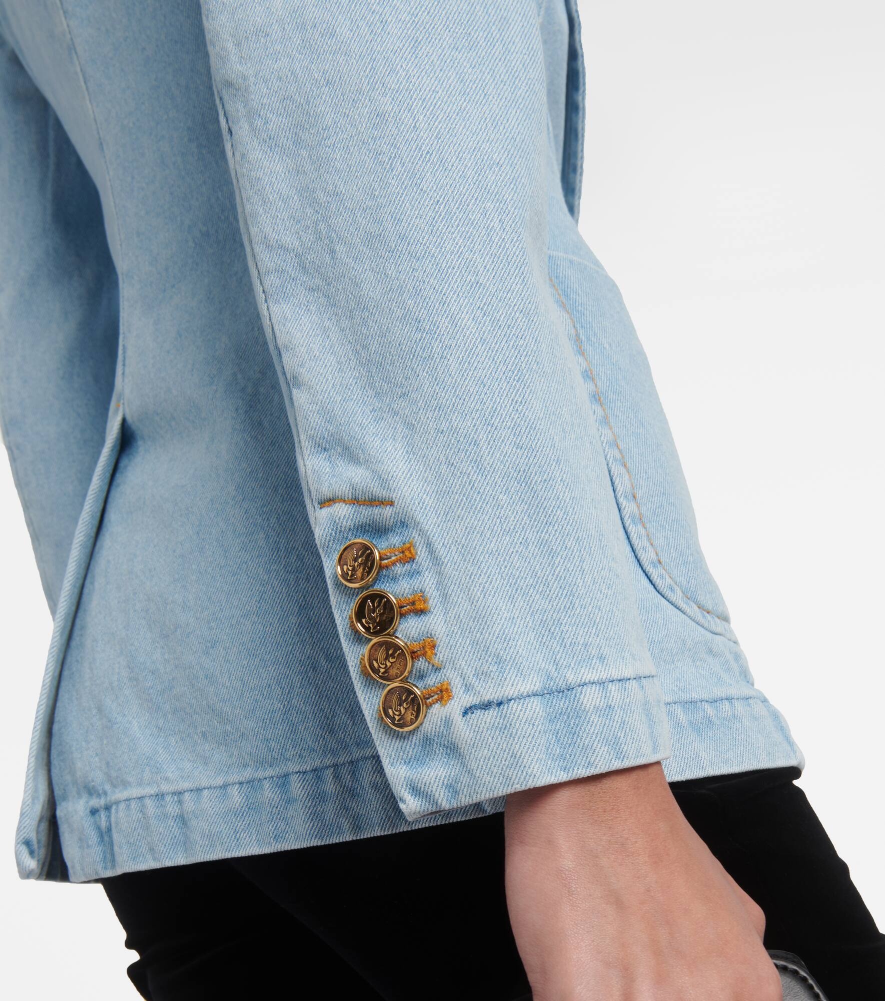 Embroidered denim blazer - 6