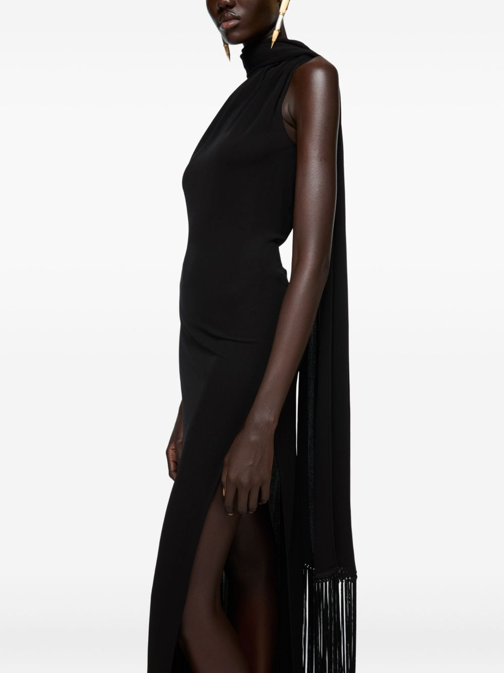 draped fringe dress - 4