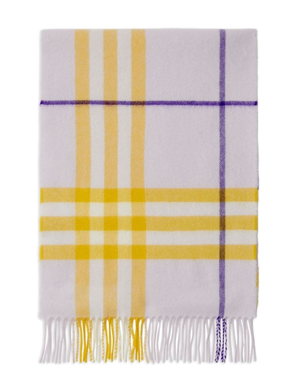 checked fringed-edge cashmere scarf - 2