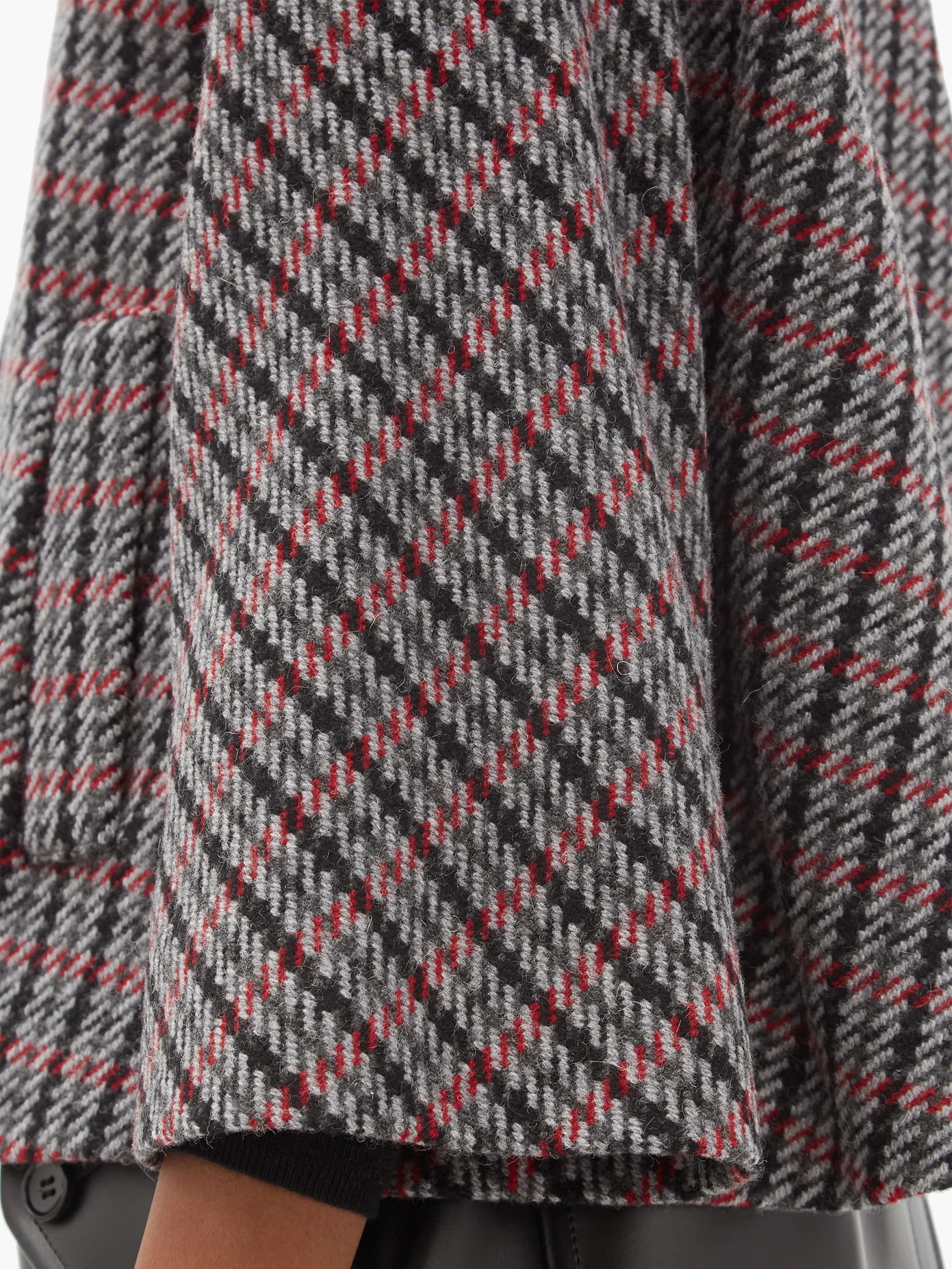 Checked wool-blend swing jacket - 3