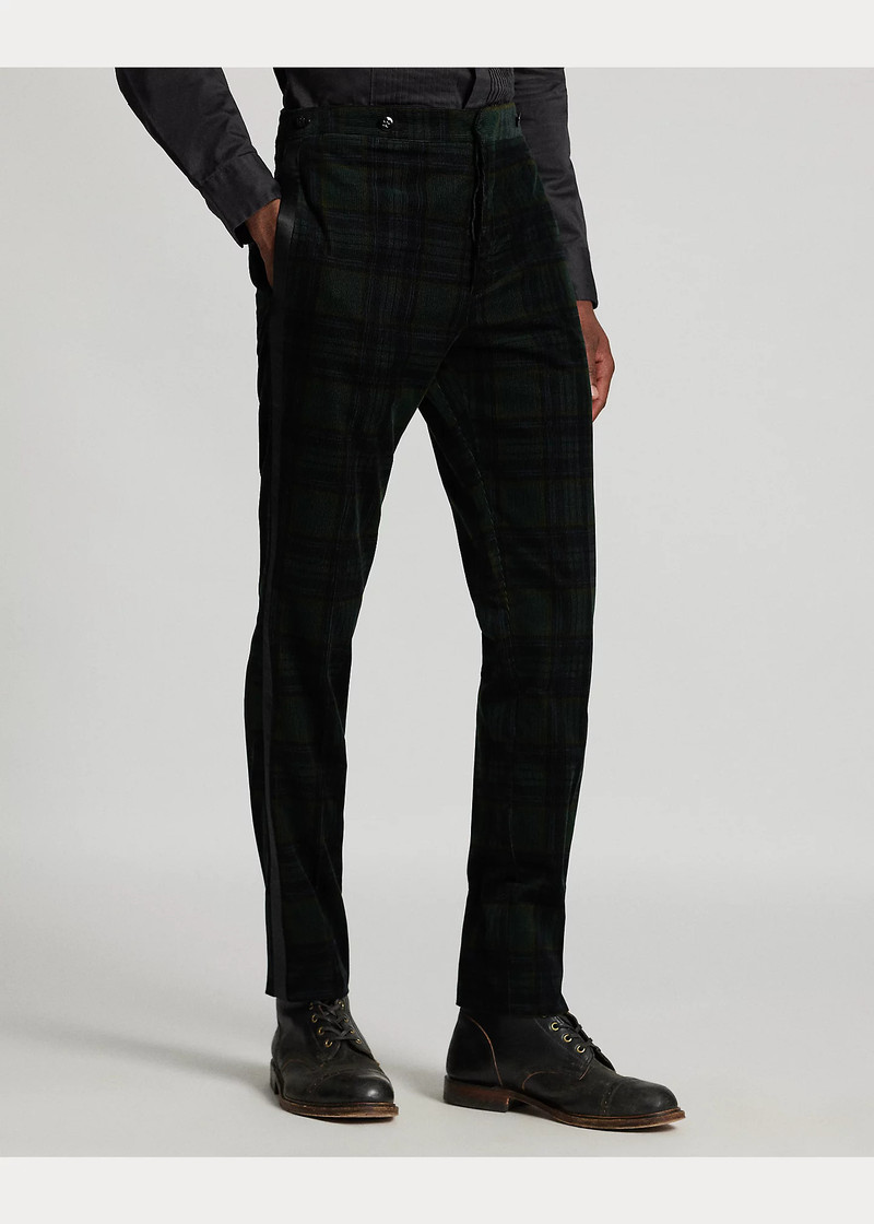 Slim Fit Plaid Corduroy Tuxedo Trouser 3