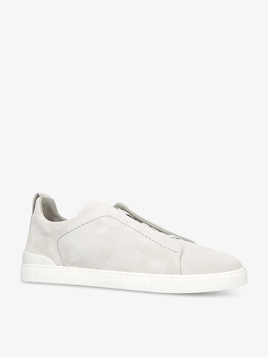 Triple Stitch panelled suede low-top trainers - 3