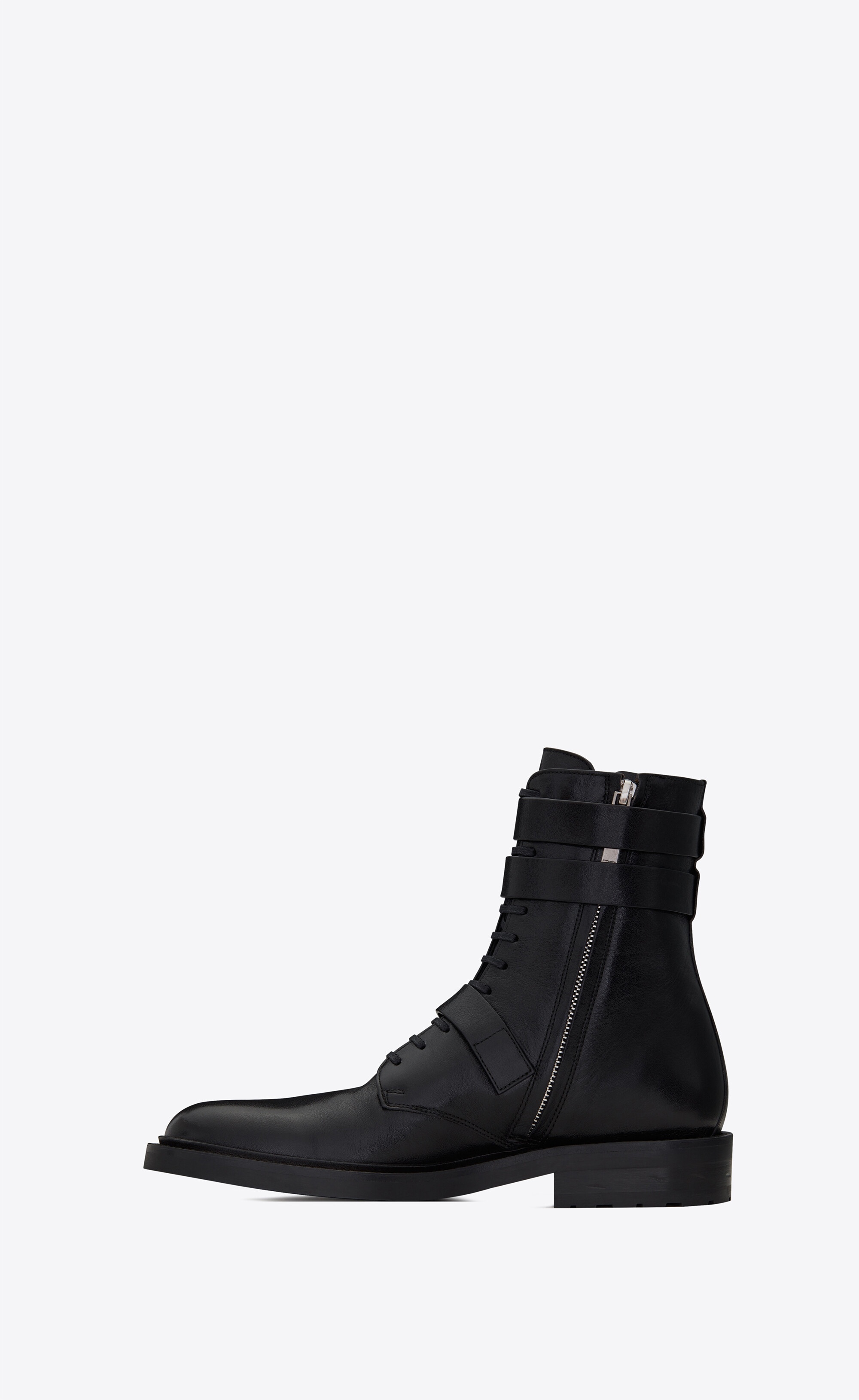 army booties in kangaroo-embossed leather - 6