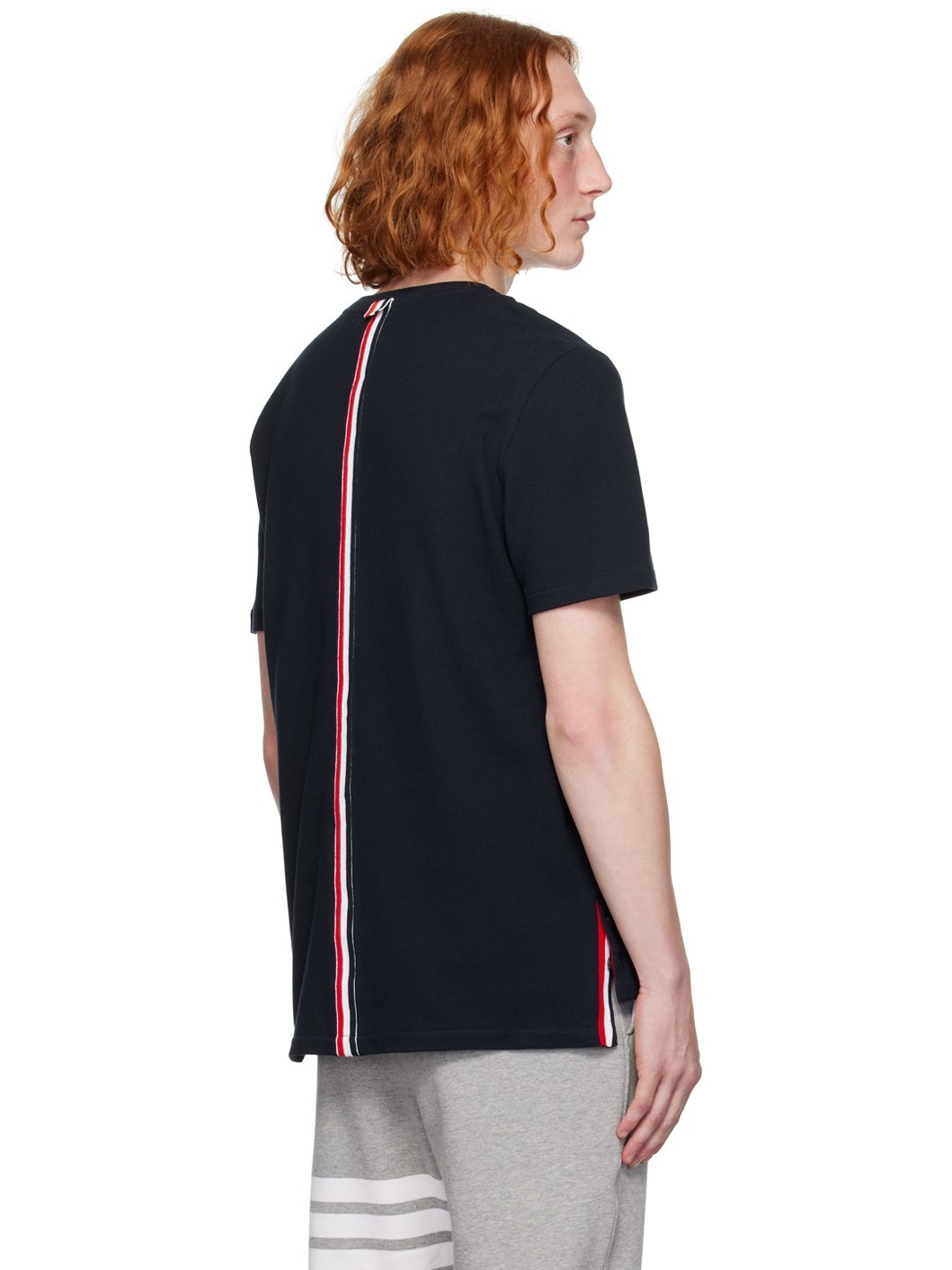 Navy Stripe Trim T-Shirt - 3