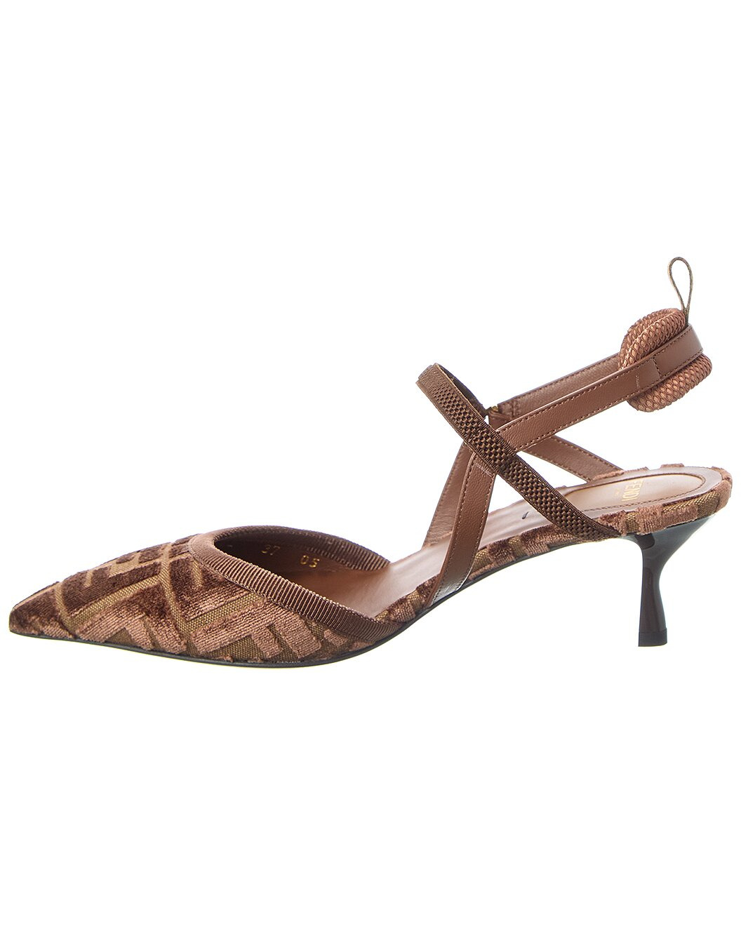 FENDI Colibri Lite FF Jacquard Velvet Slingback Pump - 2