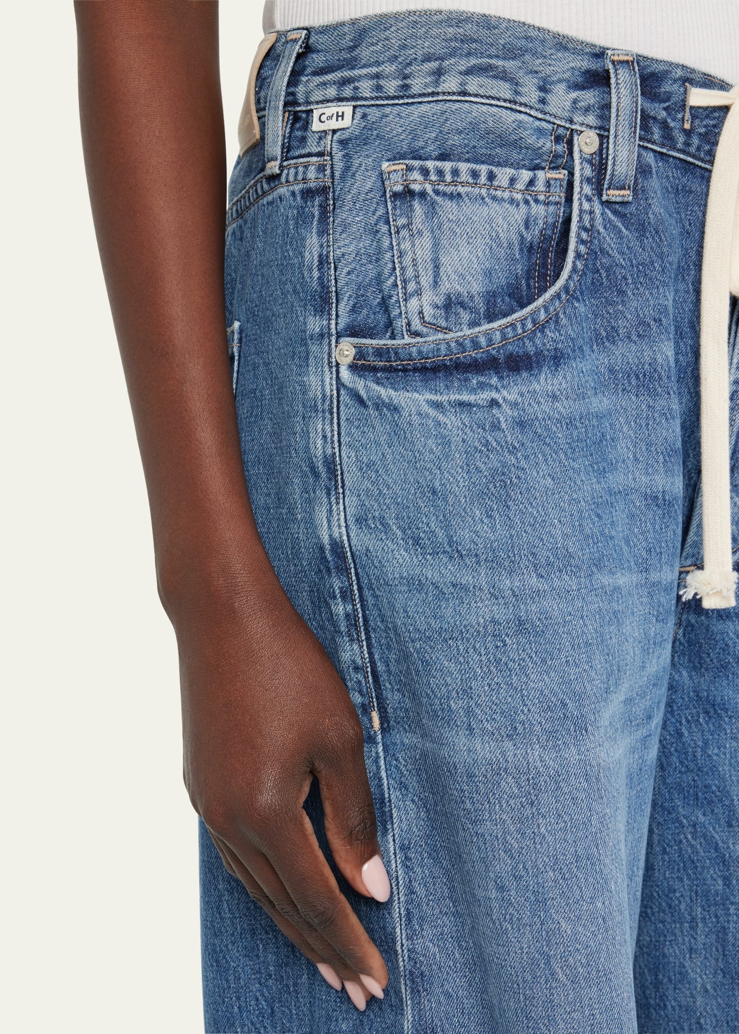 Brynn Drawstring Wide-Leg Trouser Jeans - 5