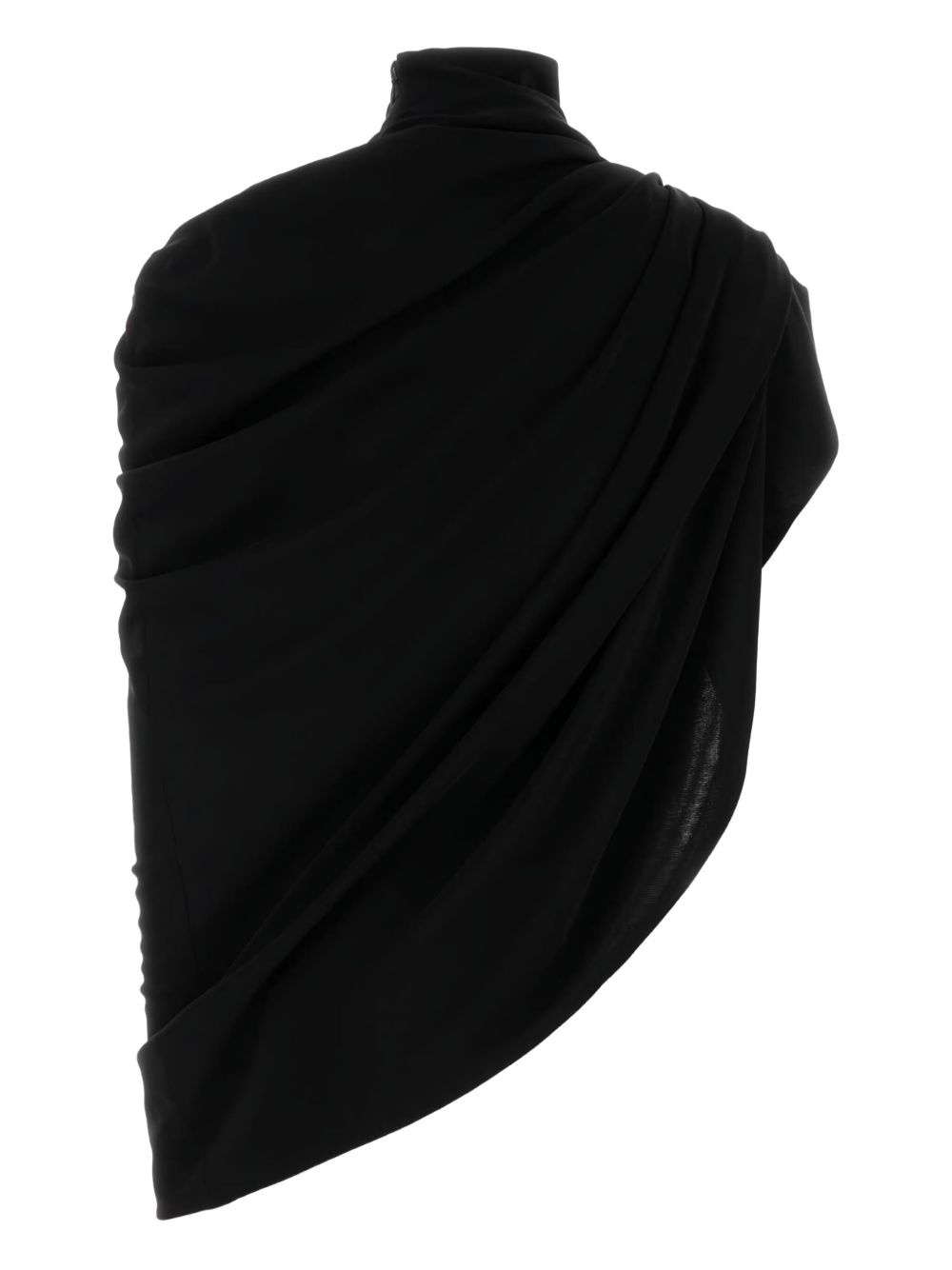 draped high-neck cape - 2