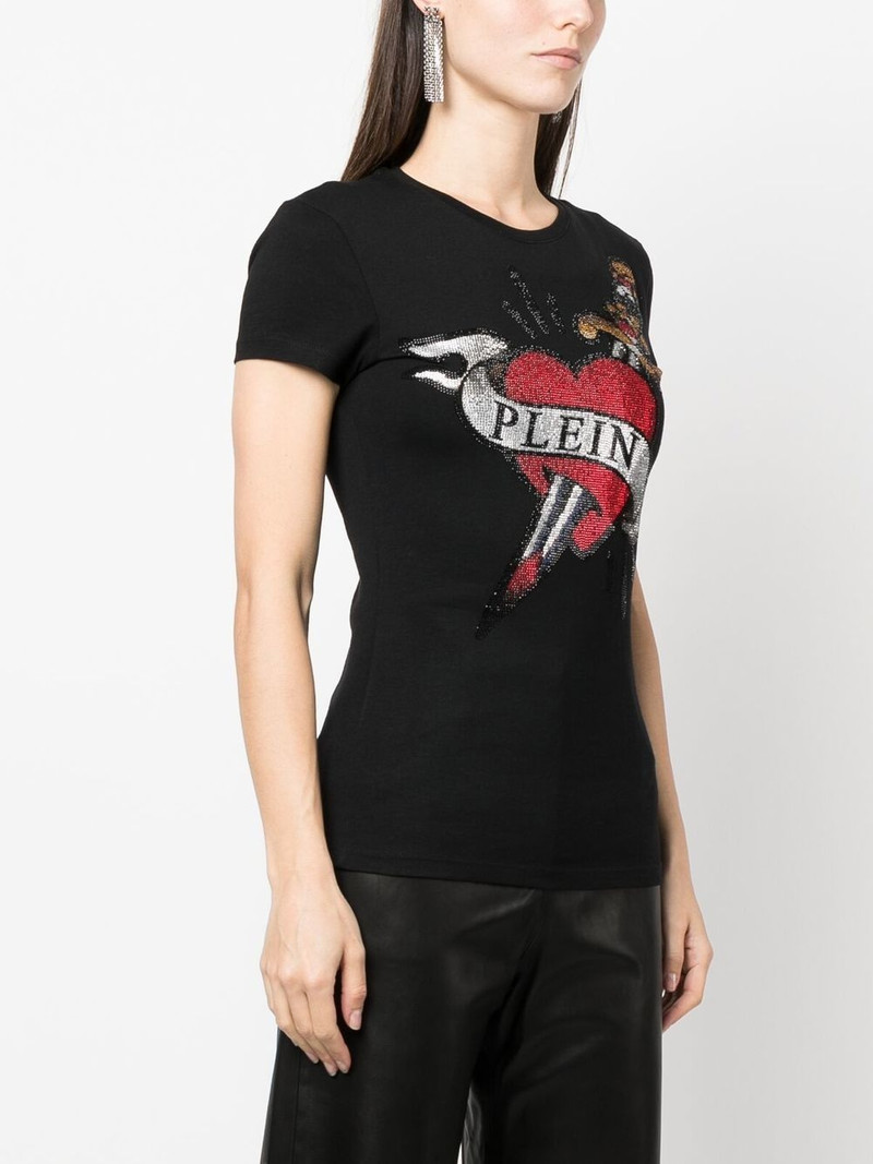 crystal-embellished logo T-shirt 3