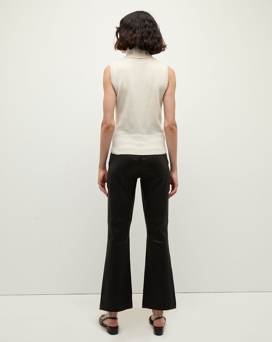 CARSON KICK-FLARE LEATHER PANT - 5