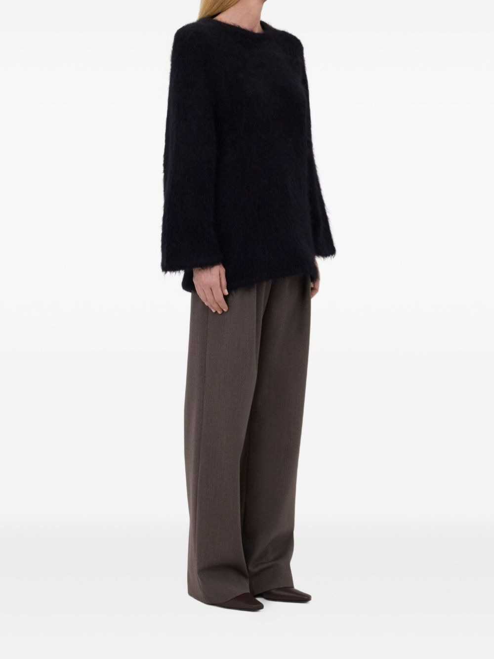 alpaca-blend three-quarter-sleeve sweater - 3