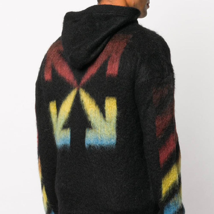 Men's Off-White Pattern Hooded Jacket Black OMHA073F20KNI0011087 - 3