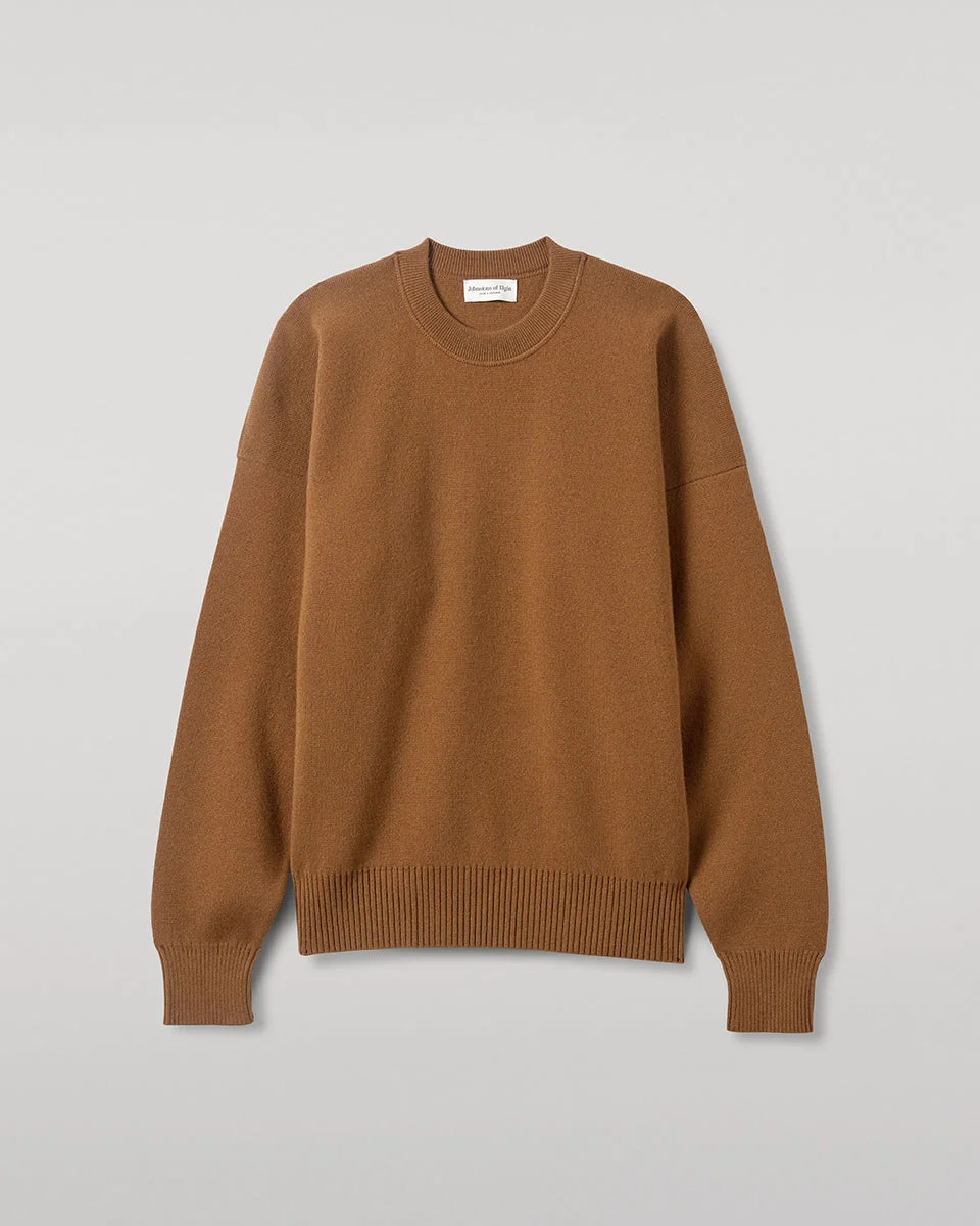 Relaxed Milano Stitch Camel Jumper - 1