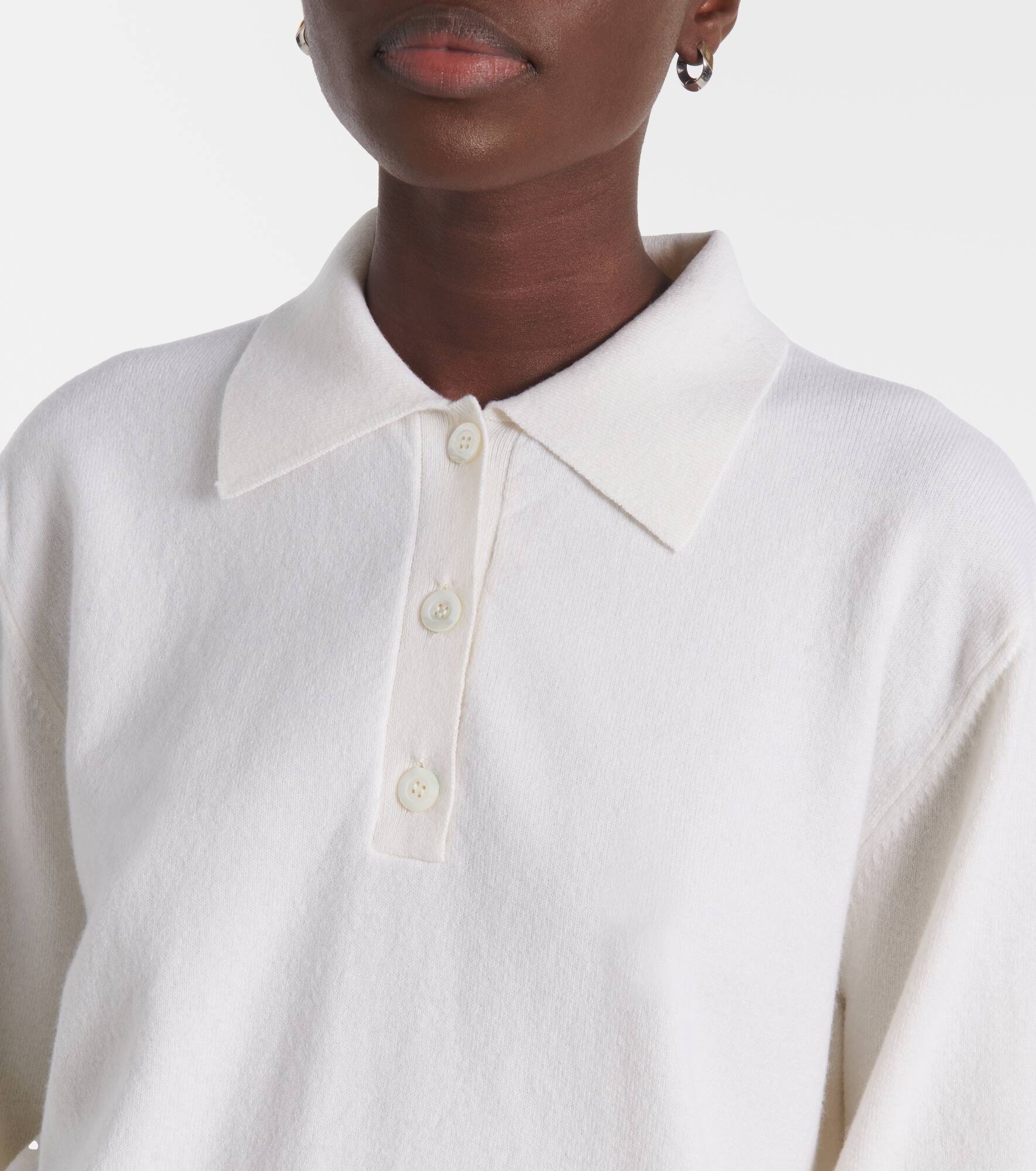 Wool and cashmere polo sweater - 4