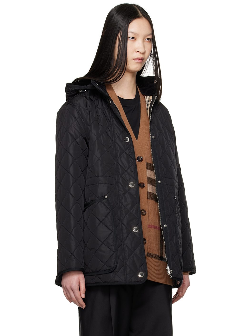 Black Nylon Quilted Jacket - 2