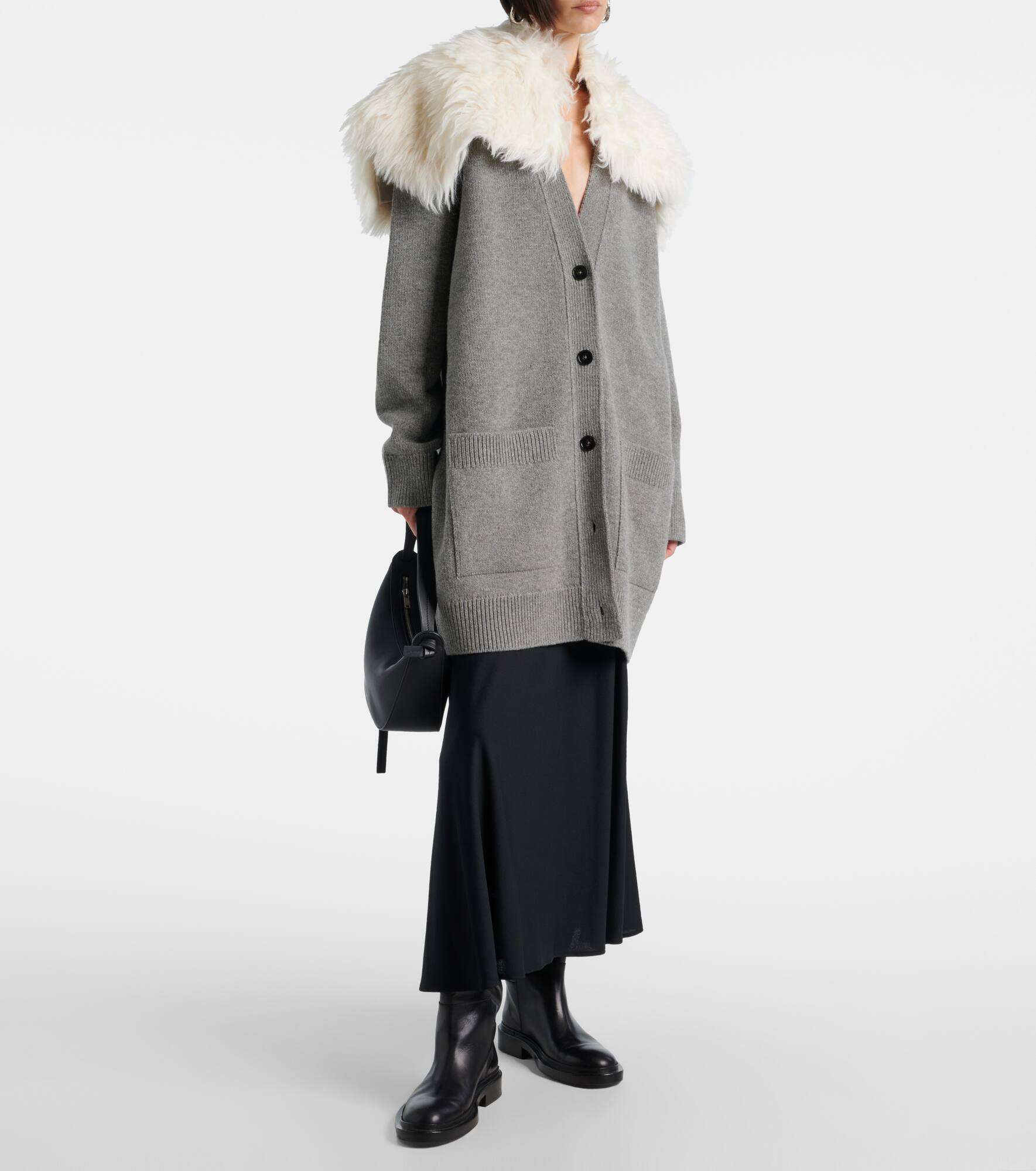 Wool, cotton, and cashmere-blend cardigan - 2