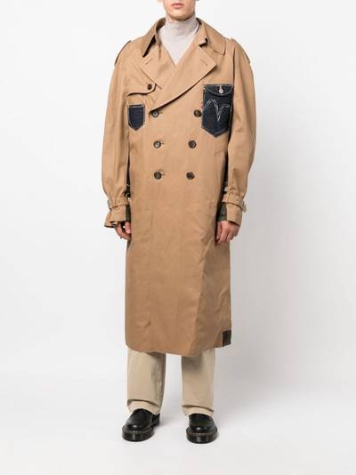 Junya Watanabe MAN patchwork double-breasted coat outlook