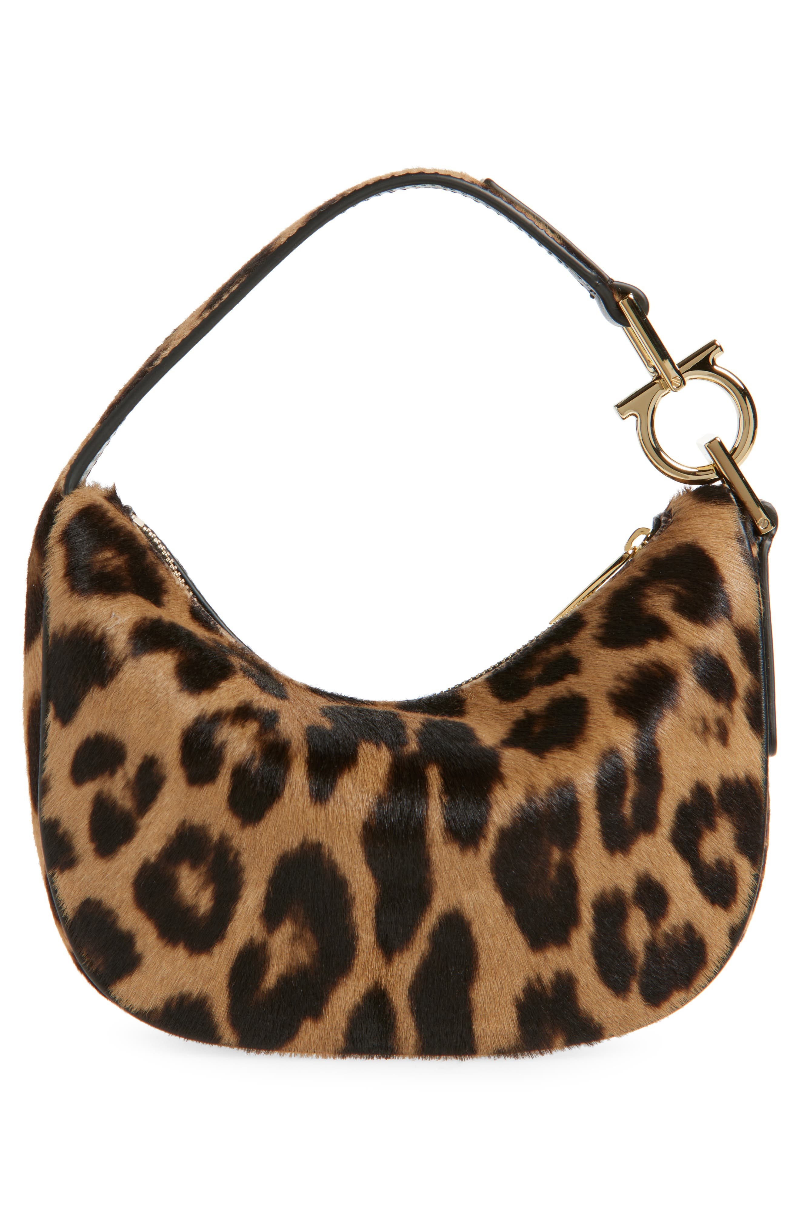 FERRAGAMO Mini Smile Leather Top Handle Bag in Naturale/Nero at Nordstrom - 3