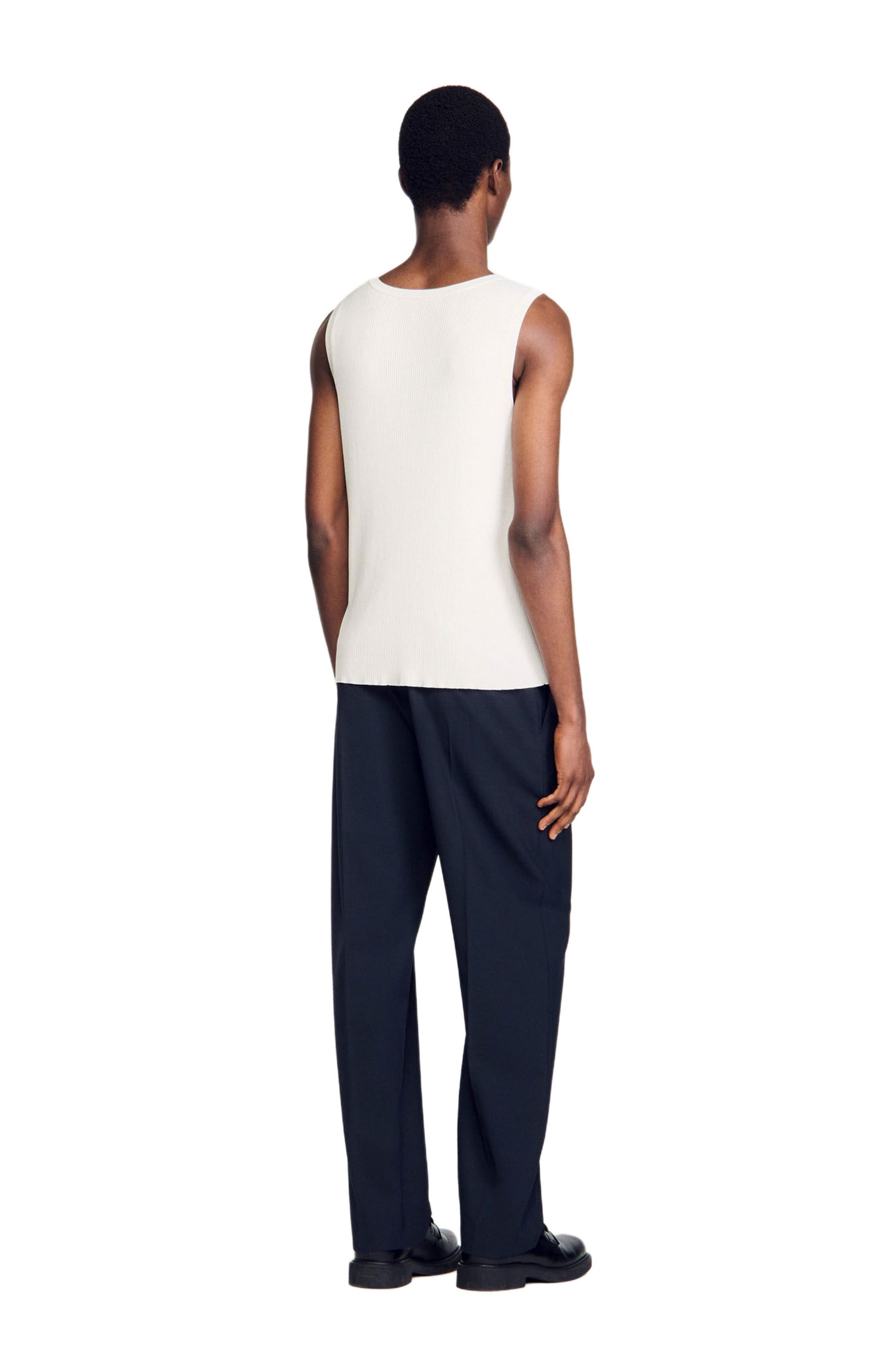 SANDRO Rib knit vest top in Optic White at Nordstrom - 2