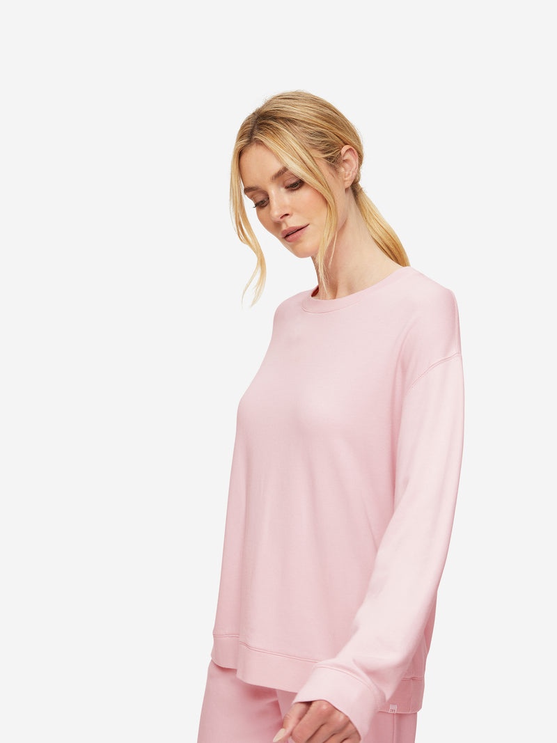 Women's Sweatshirt Quinn Cotton Modal Stretch Pink - 5
