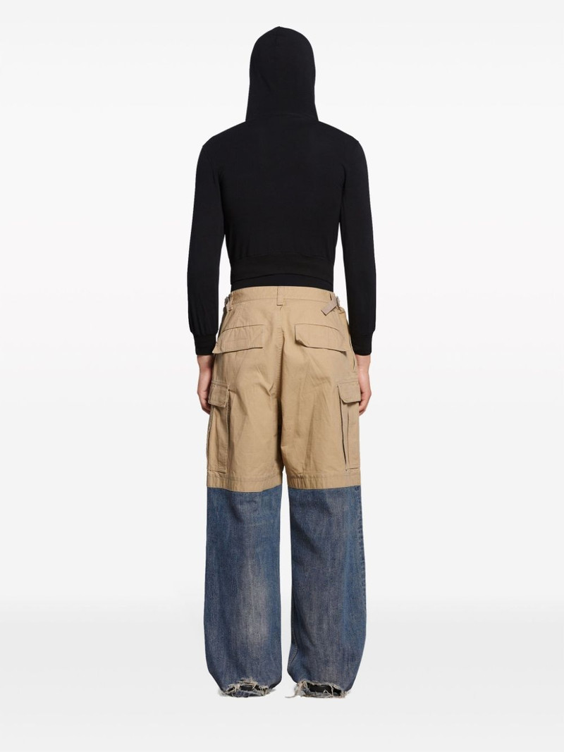 layered-design cotton wide-leg trousers 4