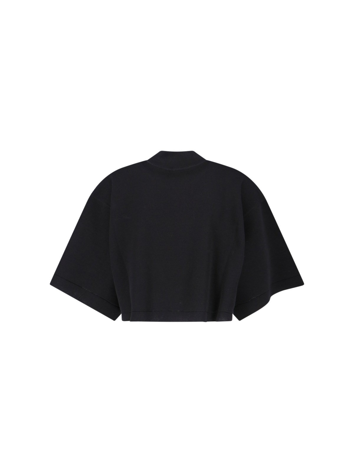 COTTON AND WOOL BLEND CROP SWEATER - 2