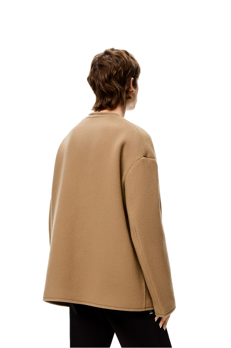 Double breasted short coat in wool and cashmere 4