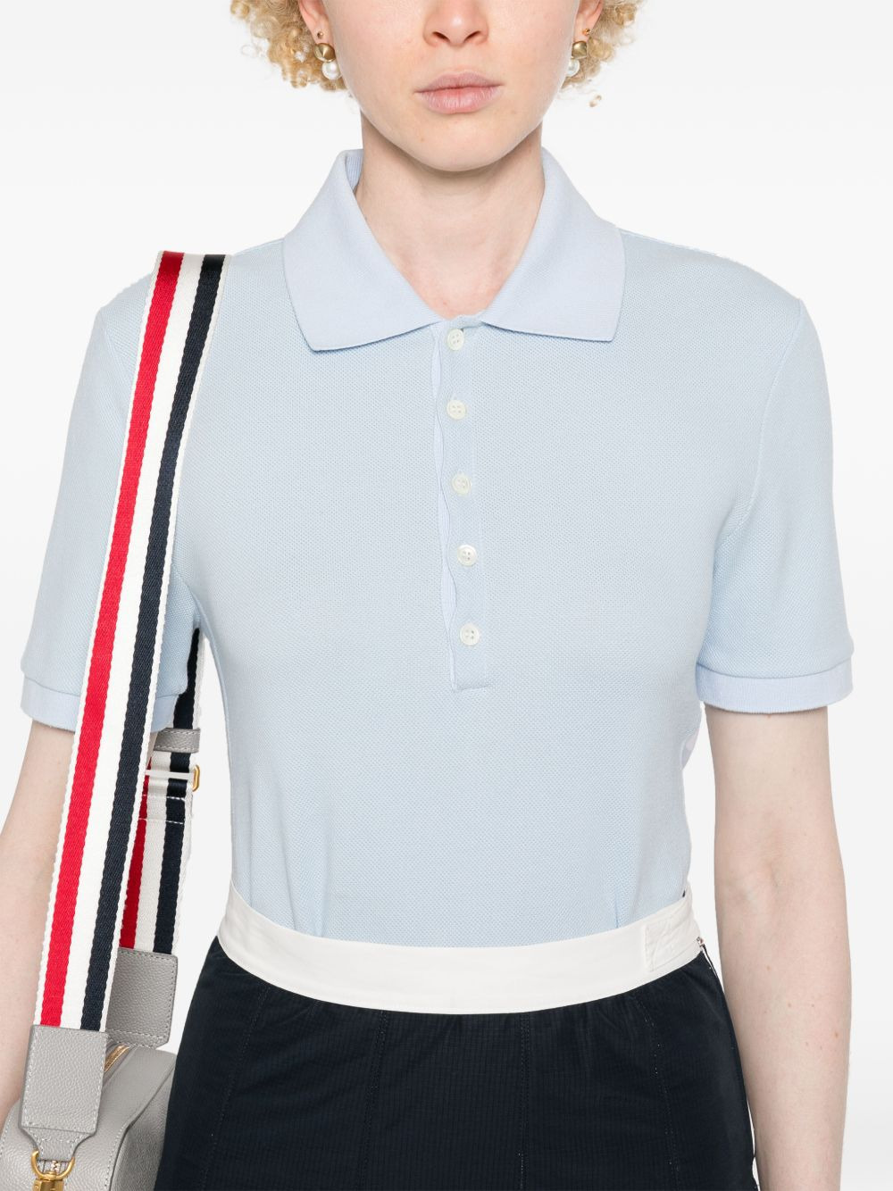 striped logo-patch polo shirt - 5