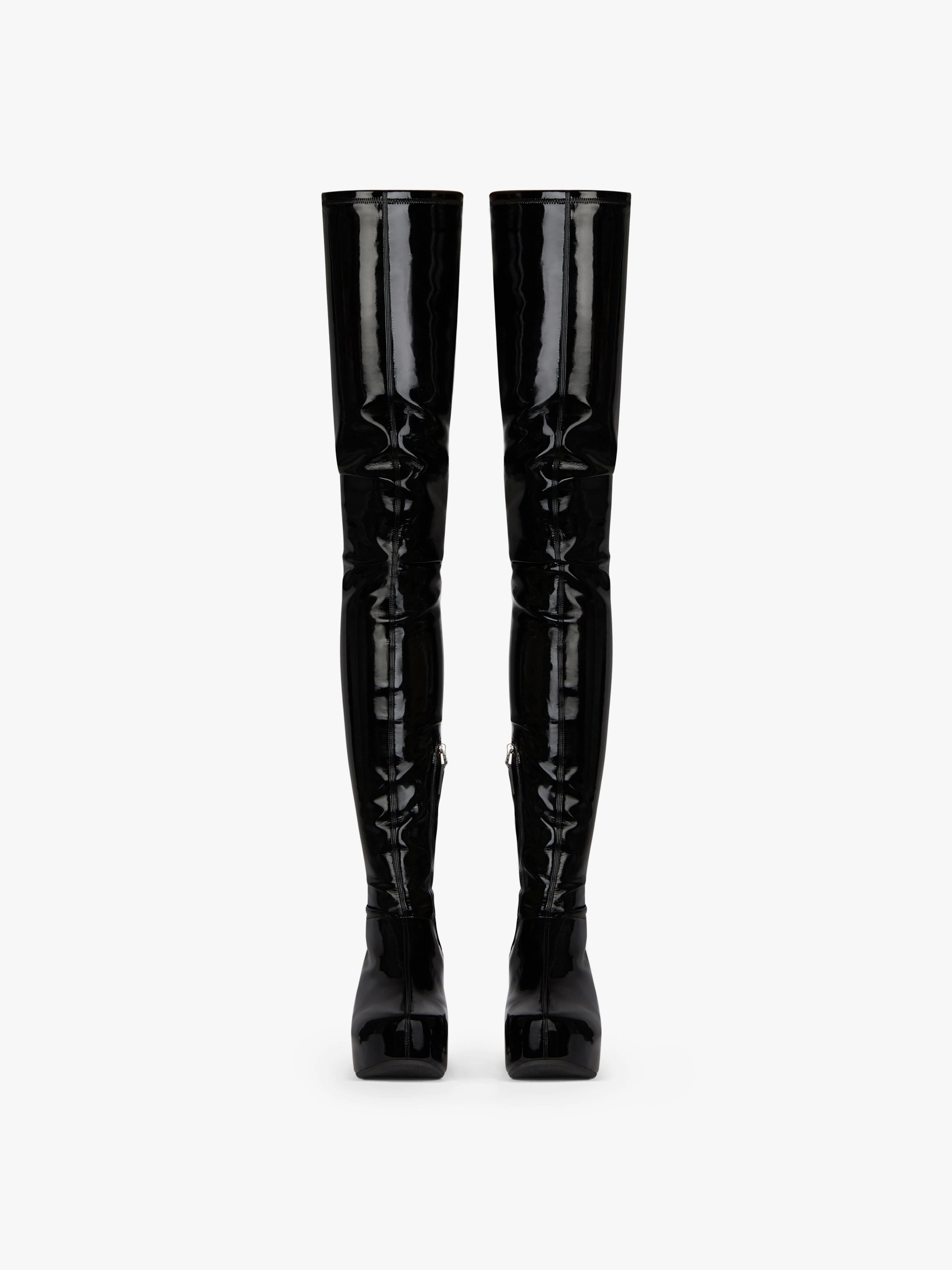 G CLOG THIGH BOOTS IN PATENT LEATHER - 2