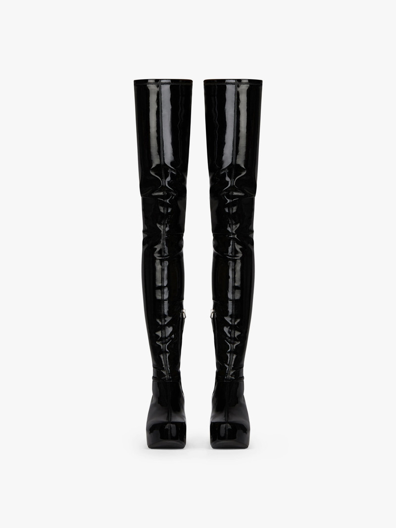 G CLOG THIGH BOOTS IN PATENT LEATHER 2