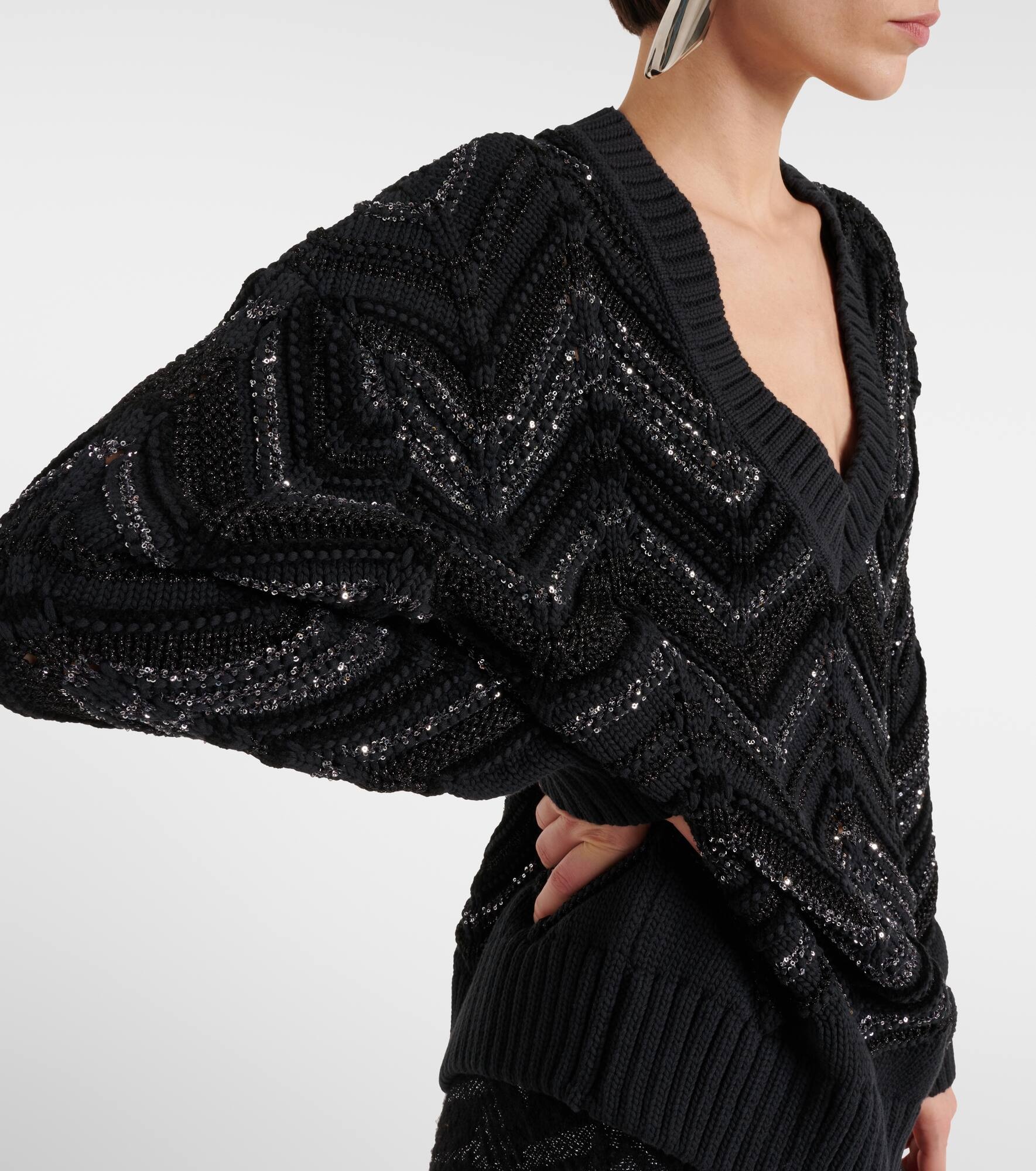 Zig Zag sequined oversized sweater - 5