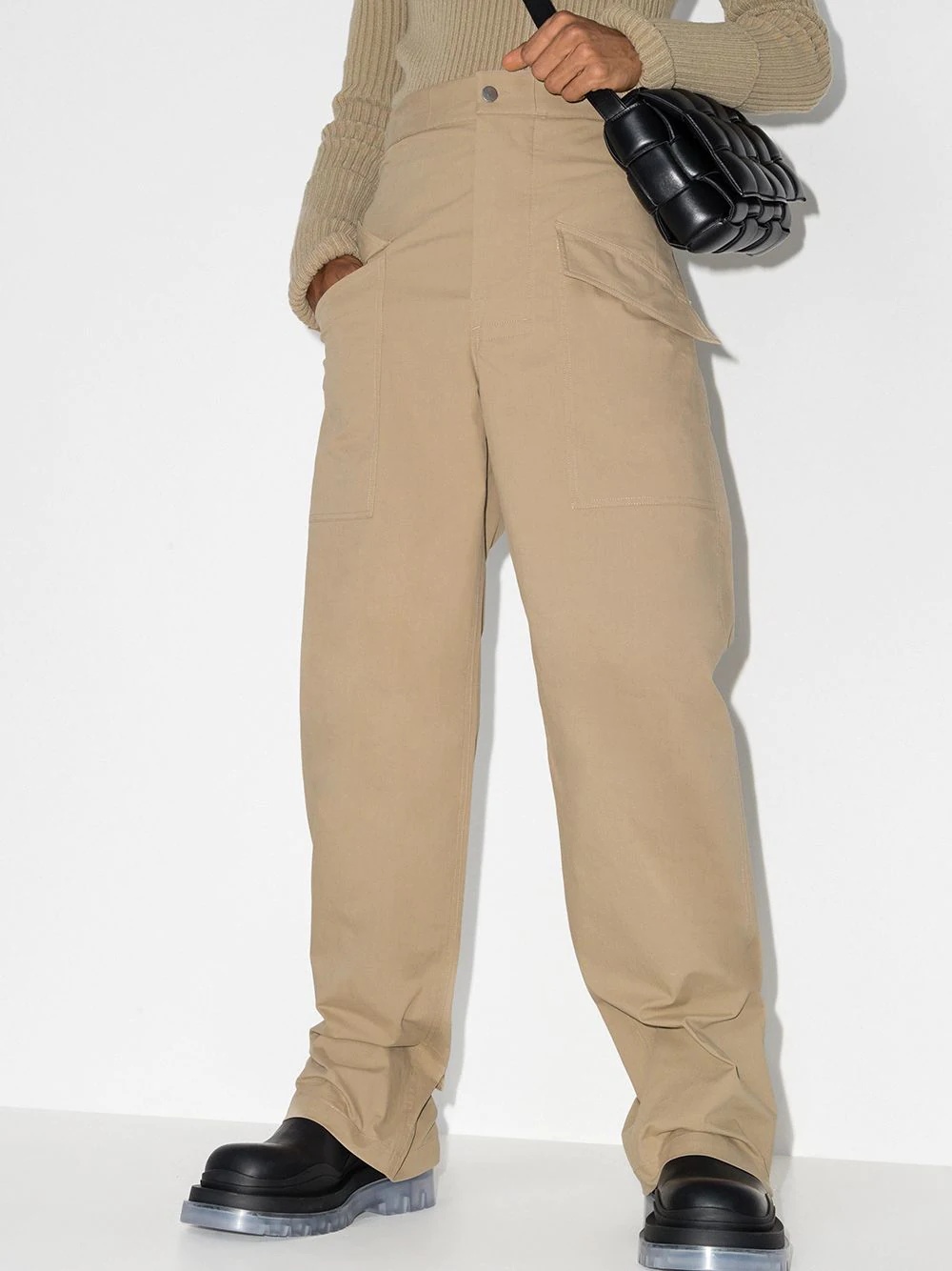 wide-leg cargo trousers - 2