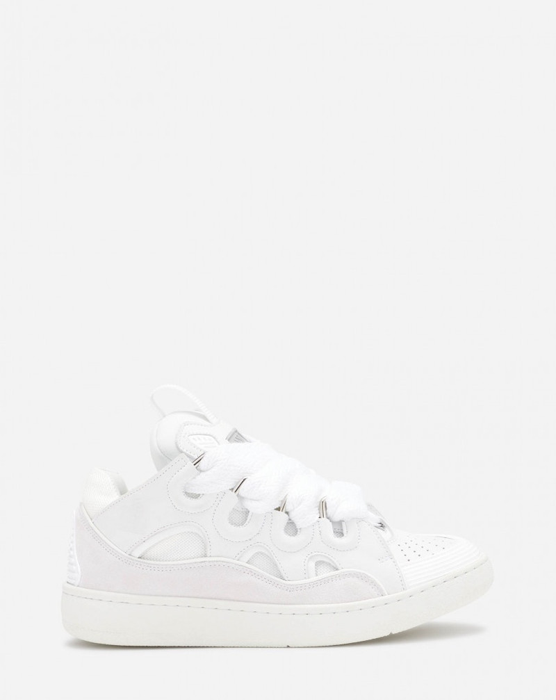 LEATHER CURB SNEAKERS - 1