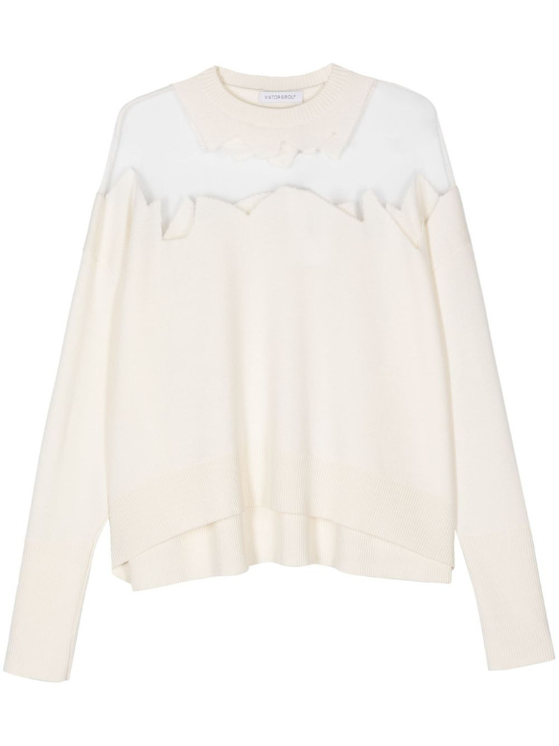 semi-sheer panel sweater 1