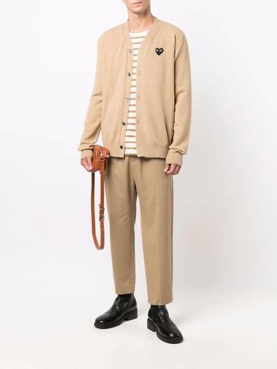 Comme des Garçons PLAY heart-motif wool cardigan outlook