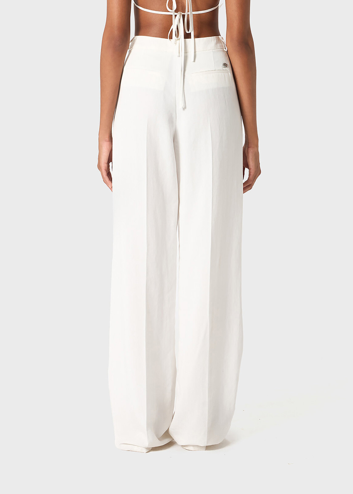 WIDE-LEG PANTS IN GABARDINE - 4