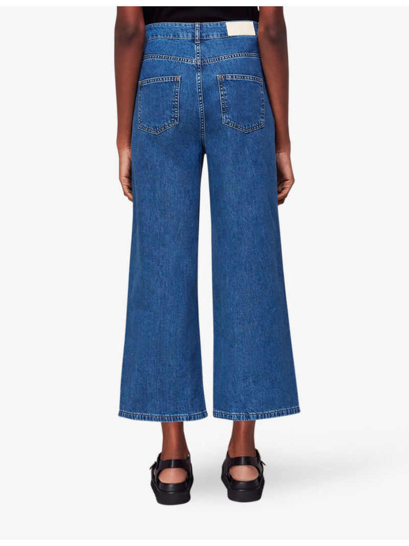 Wide-leg mid-rise cropped denim jeans 4