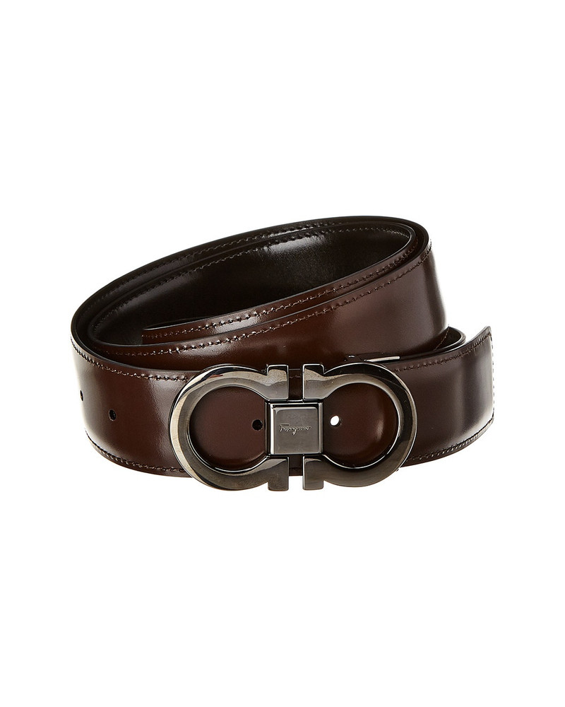 FERRAGAMO Ferragamo Double Gancio Reversible & Adjustable Leather Belt outlook