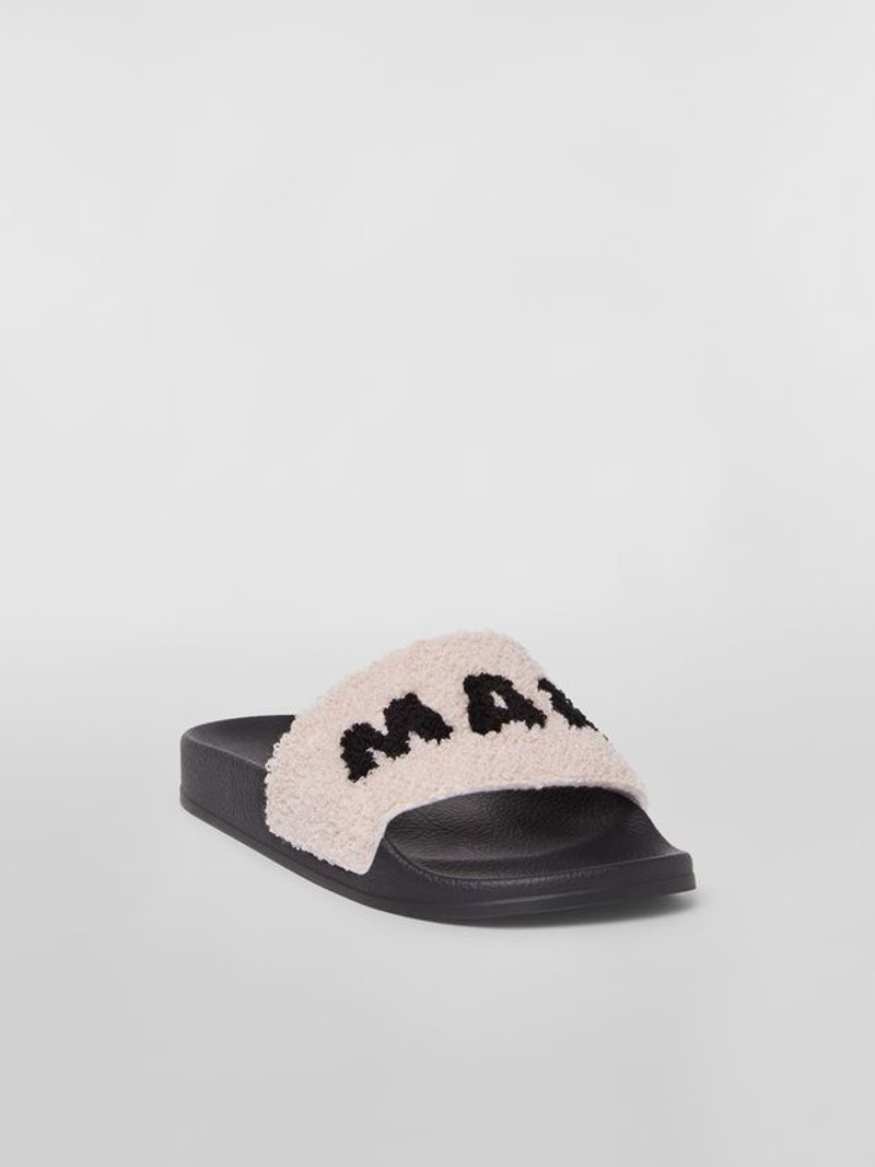 Marni RUBBER SANDAL WITH BLACK AND PINK TERRY-CLOTH UPPER outlook