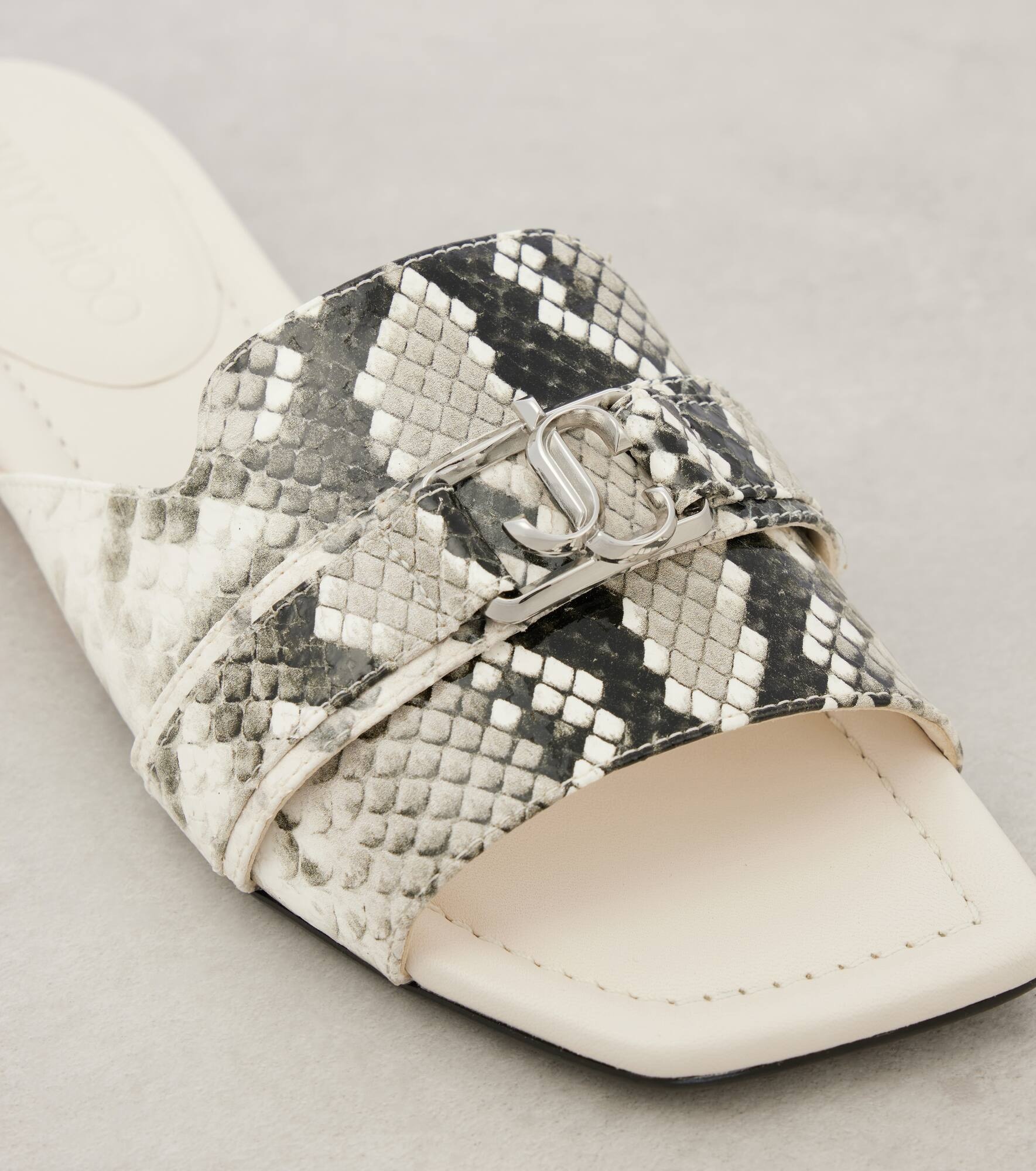 Nako snake-effect leather slides - 6